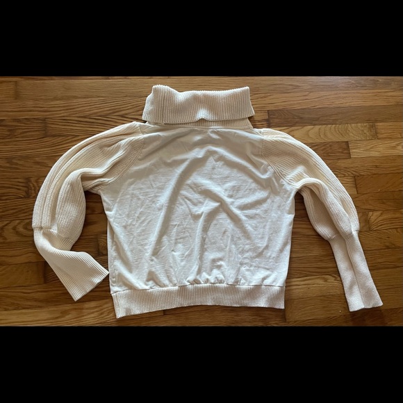 Dolan from Anthro Balloon Sleeve Cream Cowl Neck Turtleneck Sweater XL - Picture 3 of 8
